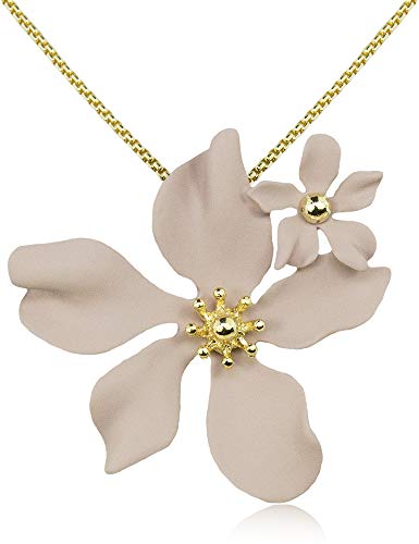 LUISIA® Halskette Nelia mit Blumen - 16 Karat vergoldet Altrosa
