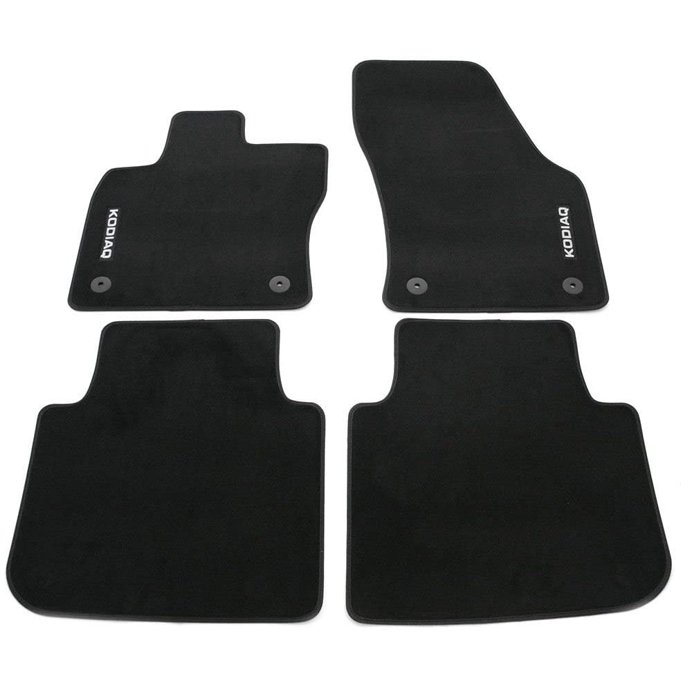 Skoda 566061404 Standard Textil Fußmatten 4X Stoffmatten Velours mit KODIAQ Schriftzug, schwarz