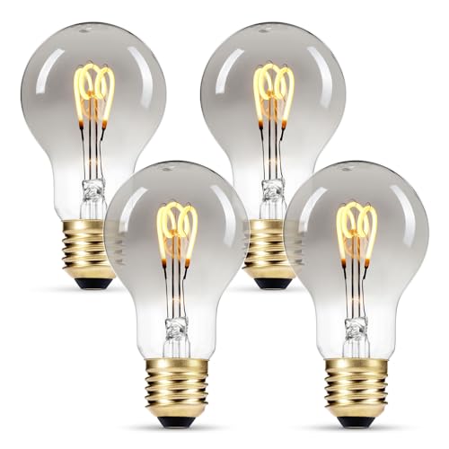4x greenandco® Vintage Glühfaden LED Lampe silbergrau ersetzt 10W E27 3W 90lm 2200K extra warmweiß 360° 230V nicht dimmbar 2 Jahre Garantie