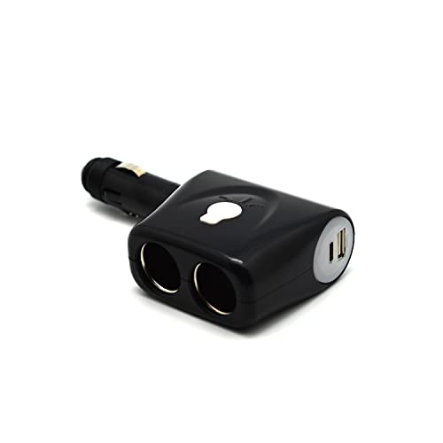 Zigarettenanzünder Splitter, Cliff Top Auto Ladegerät Adapter mit PD USB-C Ladegerät 24V/12V Auto Splitter Adapter für alle Auto Geräte