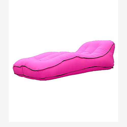 DUNRU Aufblasbares Sofa Aufblasbare Sofa-Nylon-Single-Layer-schnelles Aufblasbares Sofa-Outdoor-Camping Aufblasbarer Lügen Luftsofa (Color : Rose red, Size : 180 * 70 * 50)