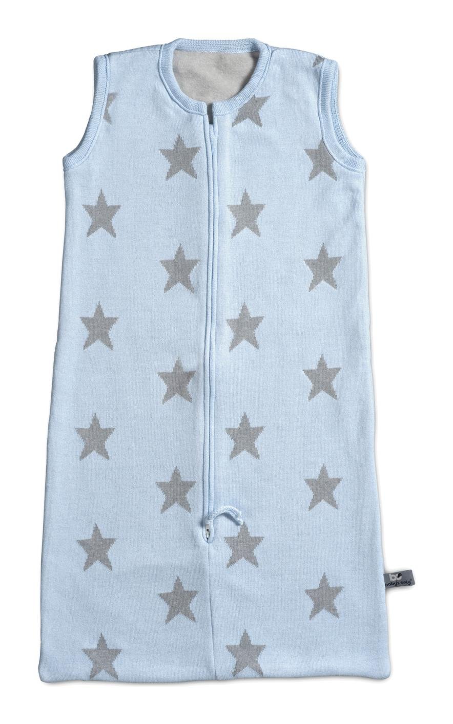 Baby 's Only Luxus gestrickt Baby Schlafsack hellblau mit Licht Grau Sterne & Soft Fleece-Futter