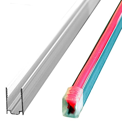 Alumiuniumschiene 50cm für LED Neon Stripes Leuchtstreifen Flex 12V 5x12 Alu Unterbankbeleuchtung Saunabeleuchtung Saunalampe (10m - m/2,49€)