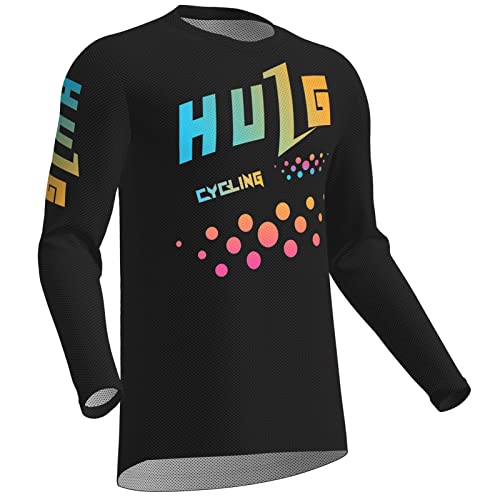 Radfahren Jersey Herren Mountainbike Motocross Jersey Langarm MTB T-Shirt,Shirt Downhill Fahrrad Jersey Schnelltrocknend (Color-30,S)