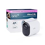 Arlo Ultra 2 Spotlight Überwachungskamera | Kabellos, 4K-Video und HDR | Nachtsicht in Farbe, 2-Wege-Audio, 6 Monate Akkulaufzeit, Bewegungsmelder, 180-Grad-Blickwinkel | VMS5240 | Weiß