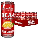 Activlab BCAA Xtra Drink - 330 ml Dose verzehrfertig; Set mit 24 x 330 ml Dosen 5000 mg BCAA in einer Dose; null Zucker; Zitronengeschmack; Aminosäuregetränk; Regeneration des Körpers und Ausdauer