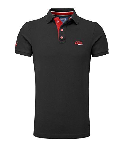 M.Conte Herren Poloshirt Basic Men's Kurzarm Polohemd T-Shirt Polo-Shirt Pique- Gr. XXL, Schwarz-Black