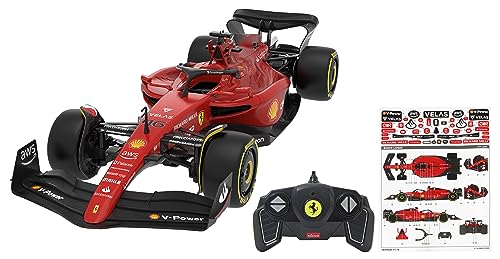JAMARA Ferrari F1-75 1:18 2,4GHz - 2,4GHz für Mehrspielerbetrieb, offiziell lizenziert, originalgetreue Lackierung, RC-Auto