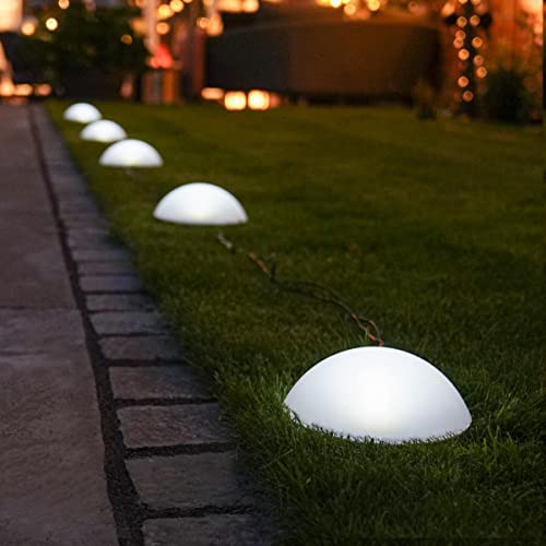 Festive Lights - Solar Halbkugel Garten Leuchte, 5er Pack Boden Lampe, Wegeleuchte für Außen, IP44 Wasserdicht