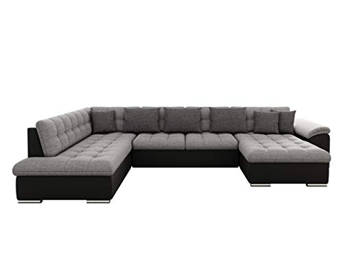 Mirjan24 Eckcouch Ecksofa Niko Bis! Design Sofa Couch! mit Schlaffunktion und Bettkasten! U-Sofa Große Farbauswahl! Wohnlandschaft vom Hersteller (Ecksofa Rechts, Soft 011 + Lux 05 + Lux 06)