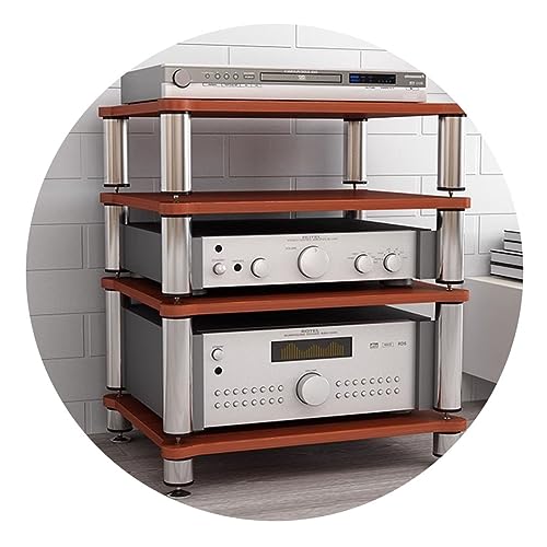 HiFi-Audioschrank 4-lagige Einstellbare Funktion Multifunktionaler Mehrschichtiger HiFi-Schrank Audio-Video-Komponenten Stereo-Geräteschrank (Color : Brown, S : 60 * 48 * 94cm(4Tier))