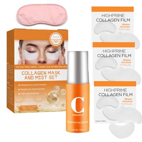 Yidkx™ Korean Technology Soluble Collagen Film, Korean Soluble Collagen Film, Highprime Collagen Film & Mist Kit, High Prime Collagen Film and Mist,Anti-Aging Smoothes Fine Lines Wrinkles (3box)