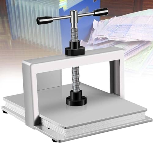 JINGEDD Papier-Buchbindepressmaschine, manuelle Buchglättungsmaschine, A3/A4-Flachpapierpressmaschine für Expressbestellungen, Briefmarken, Quittungen, (3306 lbs Druck),A4