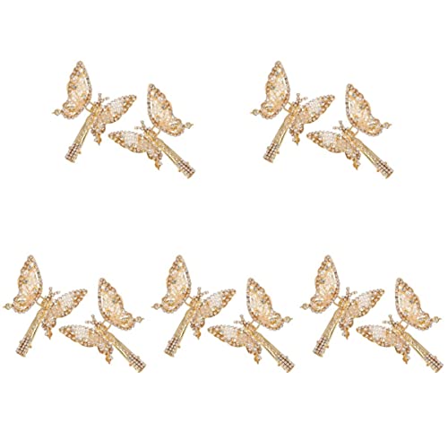 SHUBIAO 16 Stück Kristall Strass Strass Schmetterling Haarspangen Schmetterling Haarspangen Schmetterling Haarspangen Schmetterling Haarspangen Haarspangen (Color : Golden, Size : 8X6X1.5CMx6pcs)