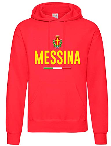 Tipolitografia Ghisleri Sweatshirt Ultras Messina gelborossa/Wappen Tifosi Fußball - für Größe Wahl klicken Sie anpassen, rot, M