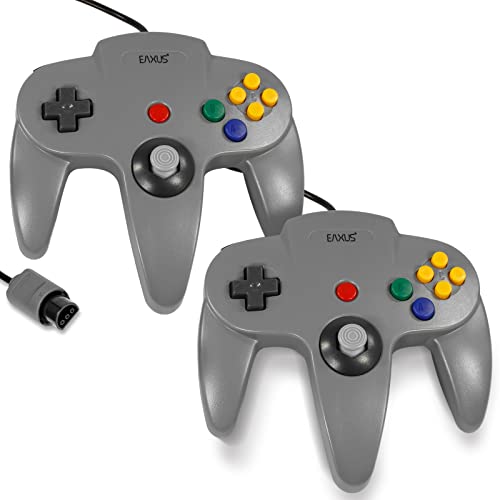 Eaxus® 2er Set Controller geeignet für Nintendo 64 - N64 Controller Gamepad, Grau