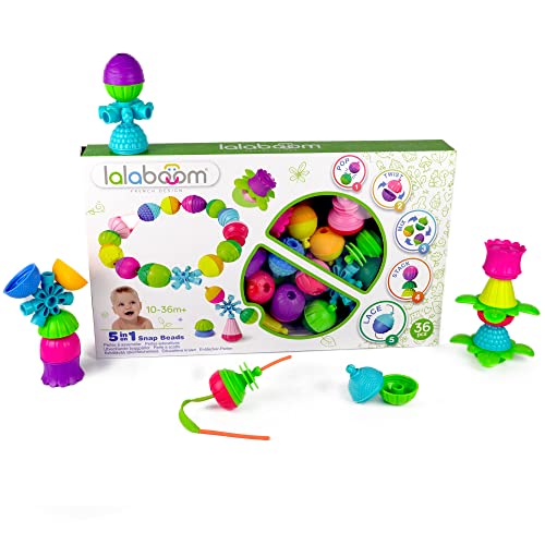 Lalaboom BL300 86090 Lernspielzeug für Kinder, EntdeckerperlenSet, Steckspiel, 36teilig, Mehrfarbig, pièces