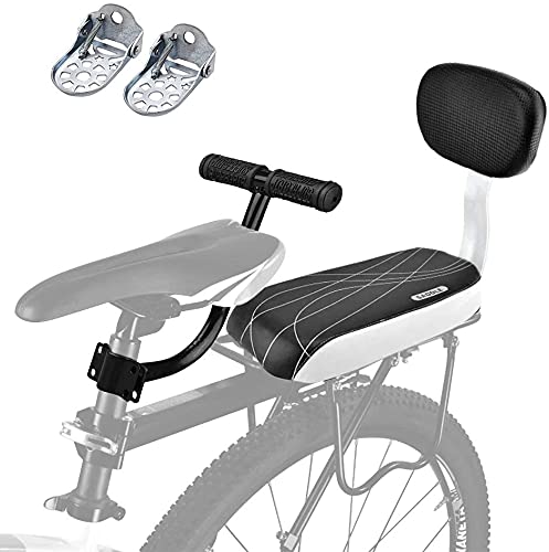 GOTOTOP Fahrrad Rücksitz Kissen Armlehne Fußstütze Set Zubehör Fahrrad Kindersitz mit Rückenlehne Schwarz