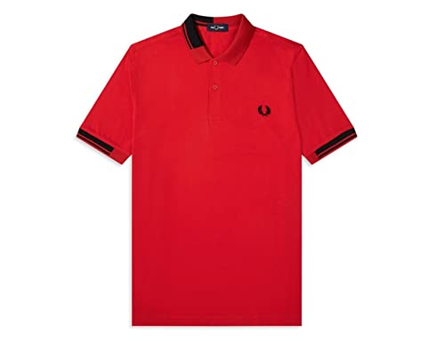 Fred Perry Abstract Collar Polo Shirt Jester Red LG