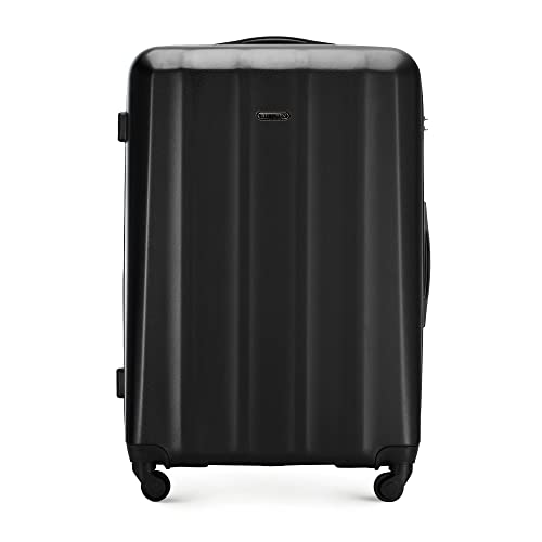 WITTCHEN Koffer – Handgepäck | hartschalen, Material: polycarbonat | hochwertiger und Stabiler | Schwarz | 55x37x20 cm