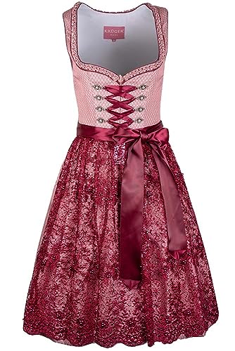 Krüger Dirndl Marica 60er Länge Beere | Jacquard-Dirndl schlicht elegant Gr 36