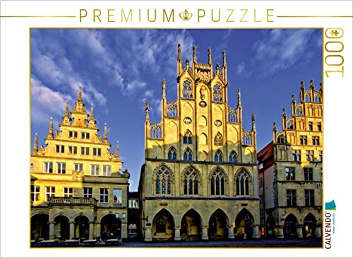 CALVENDO Puzzle Münster - Das Rathaus, EIN gotischer BAU aus der Mitte des 14. Jahrhunderts 1000 Teile Lege-Größe 64 x 48 cm Foto-Puzzle Bild von Paul Michalzik