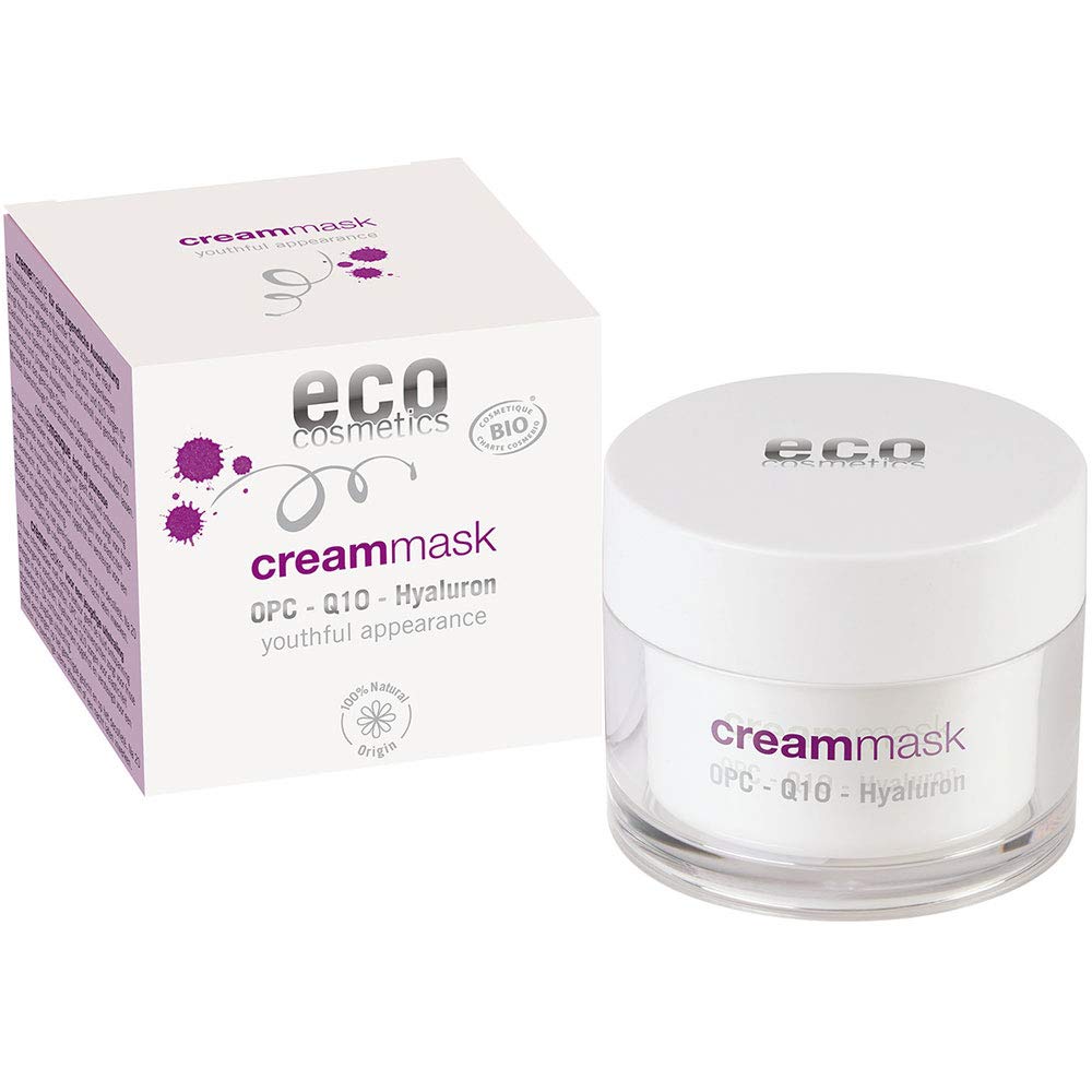 eco cosmetics Bio Crememaske Gesichtsmaske mit OPC, Q10 und Hyaluronsäure, vegane Feuchtigkeitsmaske, Naturkosmetik 1x 50ml