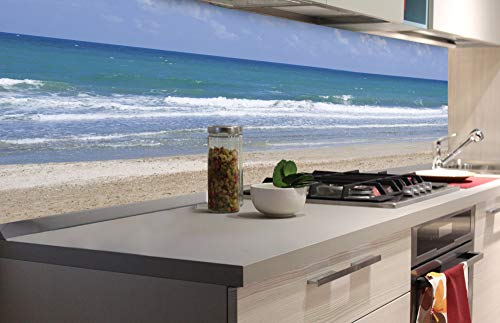 DIMEX LINE Küchenrückwand Folie selbstklebend LEERER Strand 180 x 60 cm | Klebefolie - Dekofolie - Spritzschutz für Küche | Premium QUALITÄT