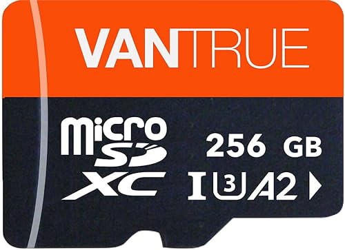 VANTRUE 256GB microSD Speicherkarte, A2 UHS-I U3 4K, inkl. Adapter, Kompatibel mit Dashcam, Smartphone, Tablet, Action Camera und Überwachung Kamera (256G)