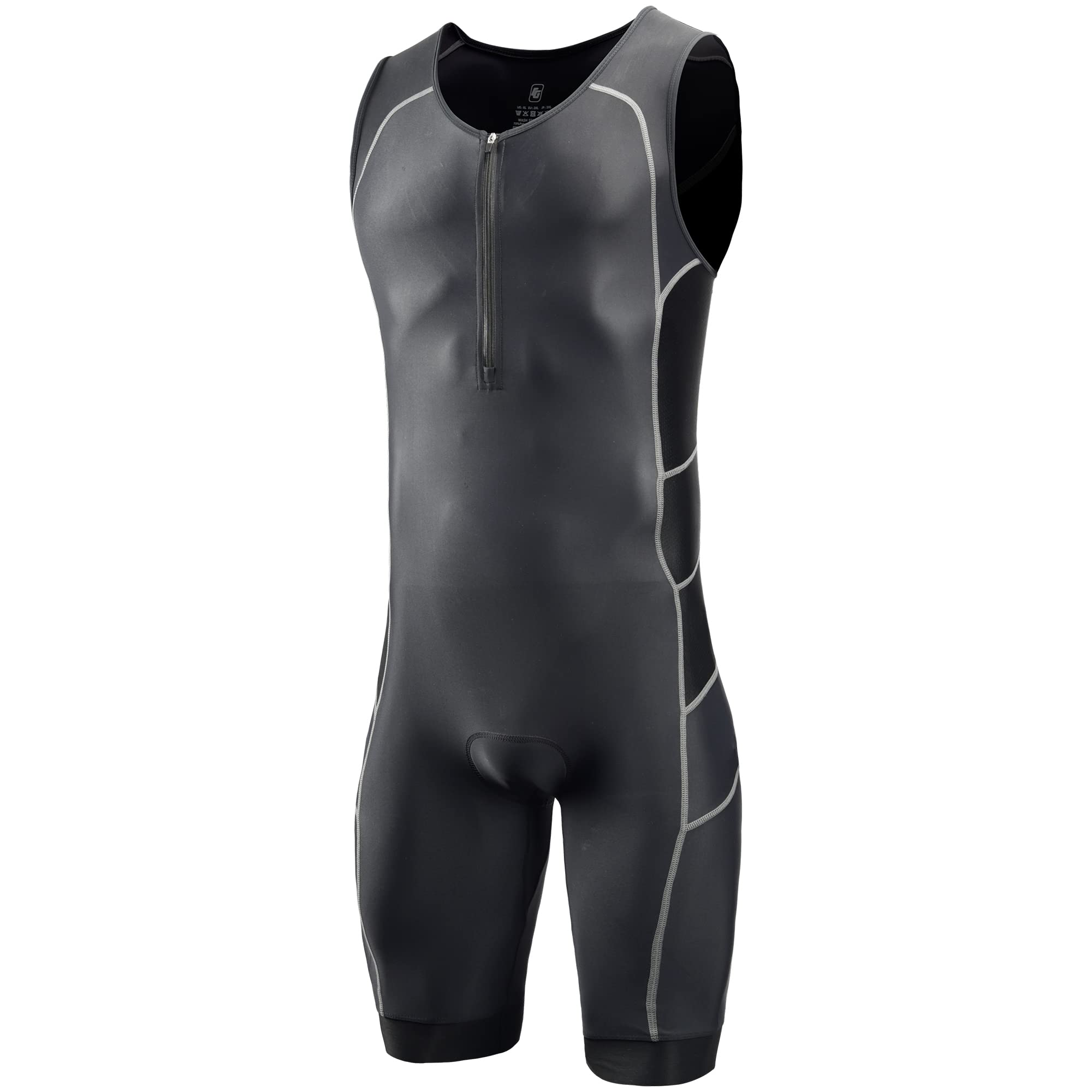 CGLRybO Herren Triathlon-Anzug mit kurzen Ärmeln, ideal für Ironman Racing Tri Anzug, Schwarz , L