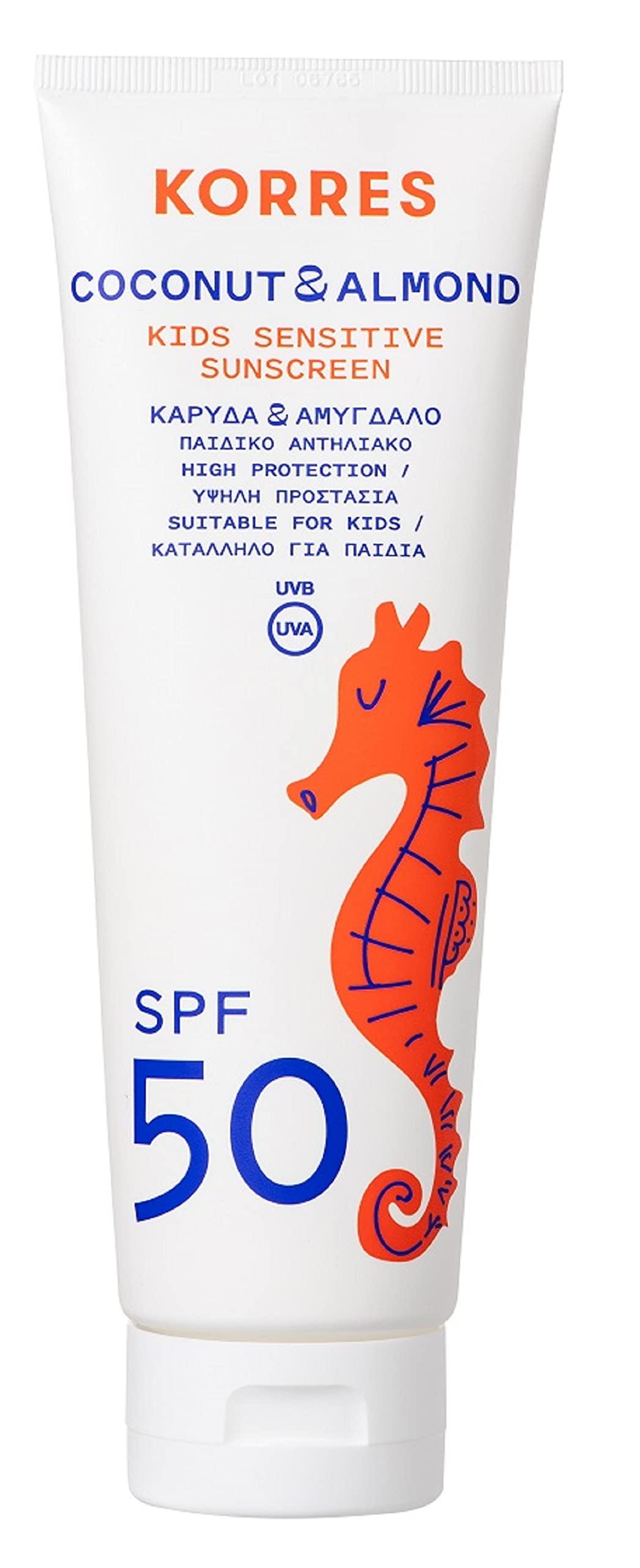 KORRES Sonnencreme für Kinder LSF50, für sensible Haut, COCONUT & ALMOND, mit pflegendem Süßmandelöl & Provitamin B5, 250 ml