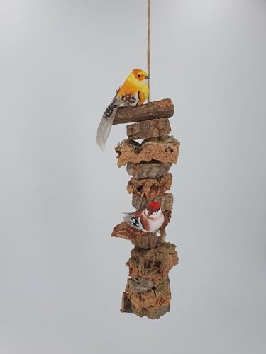 Vogelschaukel Naturkork 2X Knabberseil ca. 40 cm Spielzeig für Vögel und Nager