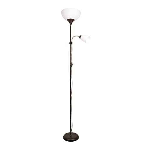 Bel Air Home - Stehlampe Varese aus Metall, 178 cm, 2xE27 Lampenfassungen für stilvolle Beleuchtung und gemütliche Atmosphäre im Wohnzimmer, Arbeitszimmer oder Büro (GLÜHBIRNE NICHT ENTHALTEN)(braun)