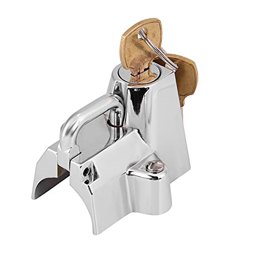 Keenso Universal-Motorradhelmschloss mit Haken und 2 Schlüsseln für Motorradhelme, 2,2 cm, silberfarben