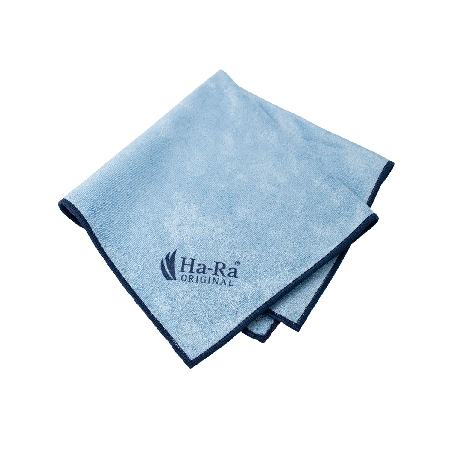 Ha-Ra Star-Tuch blau I Mikrofaser Tuch für die Oberflächen-Reinigung I Putztuch mit blauem Saum in 40 x 40 cm I Hochleistungs-Mikrofaser I hohe Reinigungskraft & trocknet streifenfrei