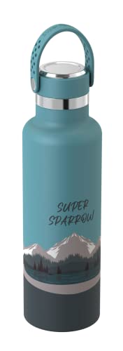 Super Sparrow Trinkflasche Edelstahl 18/10 - Ultraleicht Thermobecher - 500ml - Standardmund Flex Deckel - BPA-Frei Thermoskanne, Thermosflasche für Sport, Travel, Schule, Outdoor