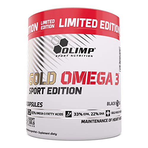 Olimp Gold Omega 3 Sport Edition, Limited Edition - 200 Kapseln - Nahrungsergänzungsmittel mit Fettsäuren und Vitamin E