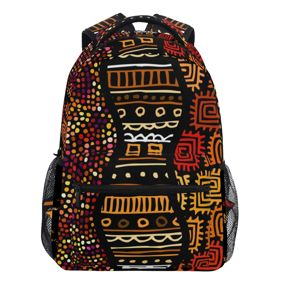 Oarencol Ethnischer Boho Afrikanischer Tribal unregelmäßige Polka Dots Indian Vintage Rucksack Bookbag Daypack Reise Schule College Tasche für Damen Herren Mädchen Jungen