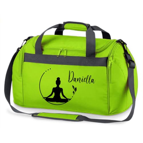 minimutz Sporttasche Schwimmen für Kinder - Personalisierbar mit Name - Schwimmtasche Meerjungfrau Duffle Bag für Mädchen und Jungen (grün)