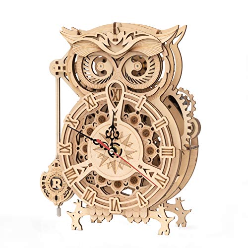 ROKR Owl Clock Modellbausatz | Holz Modellbau | 3D Holzpuzzle Erwachsene