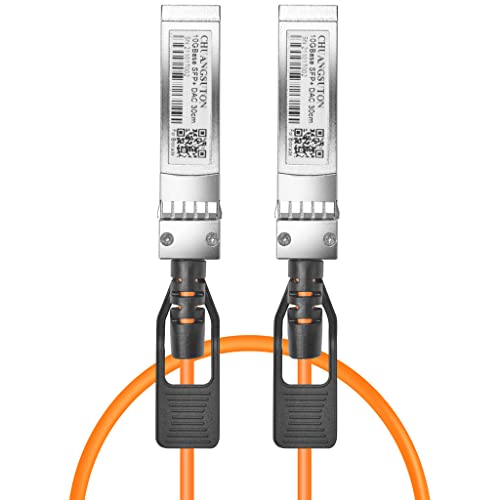 10G SFP+ DAC Twinax Kabel – 10 GB Gigabit Ethernet-Kupferkabel, kompatibel für Juniper QFX-SFP-DAC-3M/EX-SFP-10GE-DAC-3M, 3 m, Orange