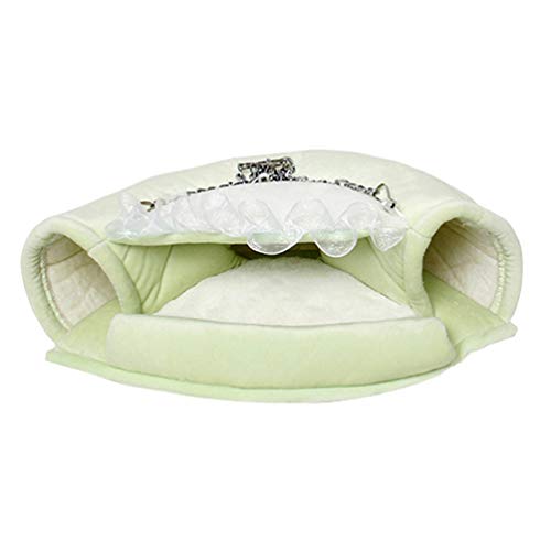 Balacoo Rat Hamster Bed Tunnel Winter Warm Fleece Small Pet Squirrel Hedgehog Chinchilla Rabbit Guinea Pig Bed House Cage Nest Hamster Accessories (Green Size L)