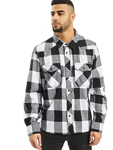 Brandit Check Shirt Herren Baumwoll Hemd 7XL Weiss-schwarz