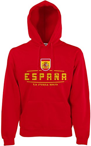 AkyTEX Spanien Espana Fan-Hoodie EM-2021 Kapuzenpullover Rot M