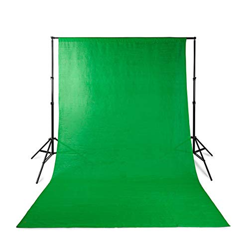 Nedis - Kulissenset für Fotostudio - 2,95 x 1,90 m - Hintergrund aus Musselin-Stoff -10 Stück - 2X Stativ - Auflageleiste - Tragetasche - Grün