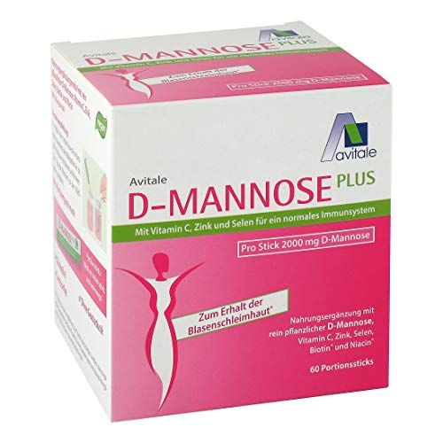Avitale D-Mannose Plus 2000 mg Stick mit Niacin und Biotin zur Förderung der Blasenschleimhaut, 148.2 g