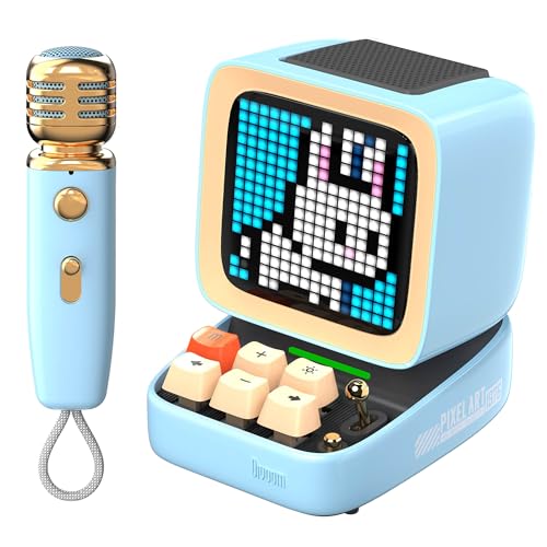 Divoom DitooMic Bluetooth-Lautsprecher-Mikrofon, Karaoke-Funktion, Blau