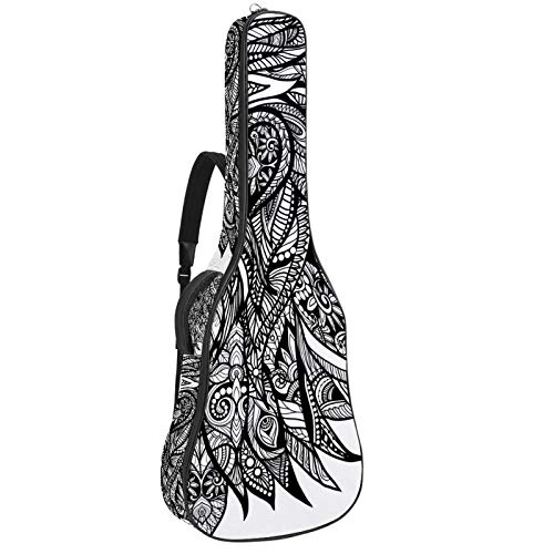 Gitarrentasche mit Reißverschluss, wasserdicht, weich, für Bassgitarre, Akustik- und klassische Folk-Gitarre, Löwenkopf
