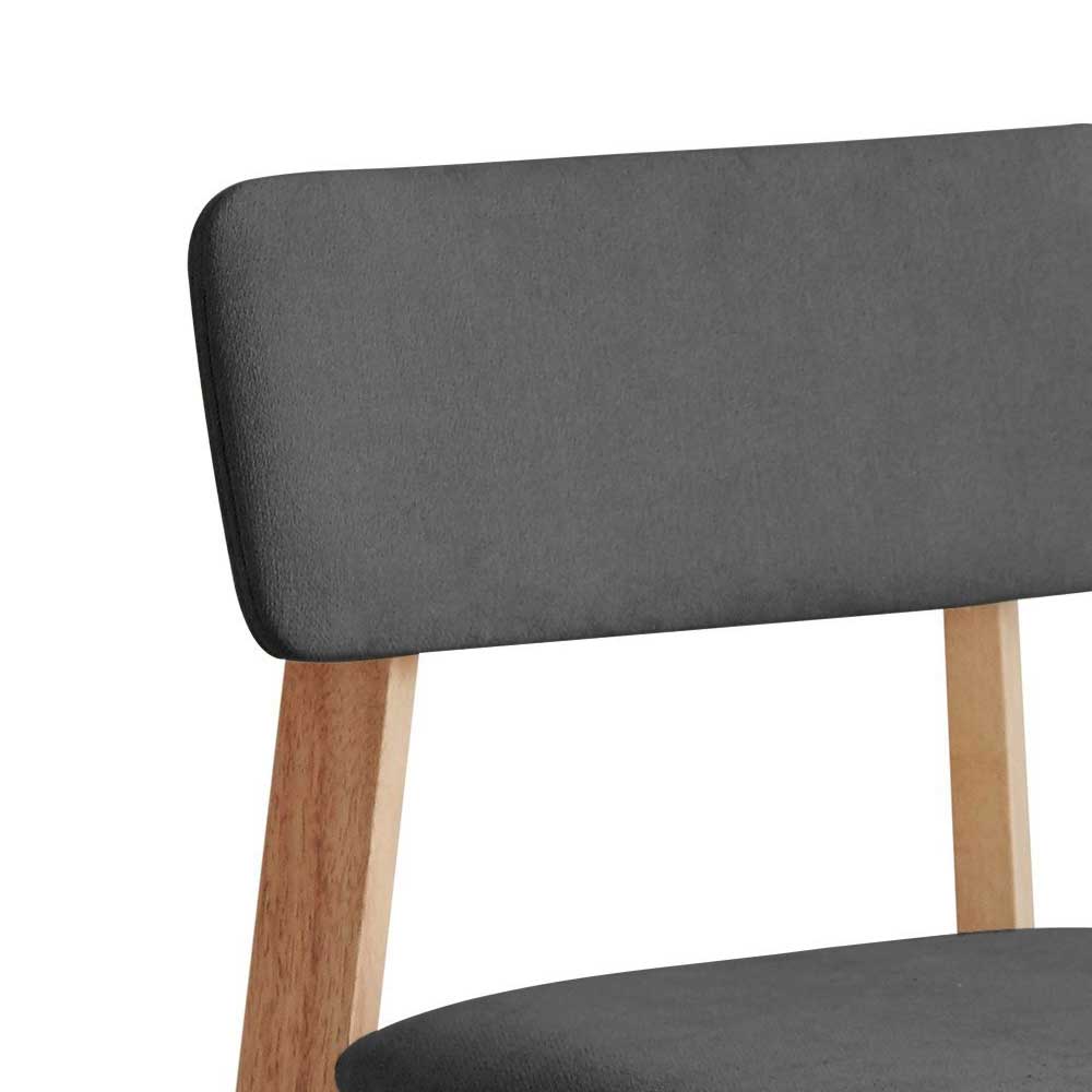 Skandi Design Stühle in Anthrazit Webstoff Massivholzgestell 2