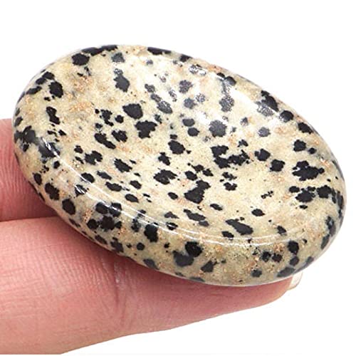 Thumb Worry's Natürlicher Kristall mit sieben Edelsteinen, spirituelles Fingermassage-Handwerk natürlicher Glanz (Color : Dalmation Jasper, Size : Taglia unica)